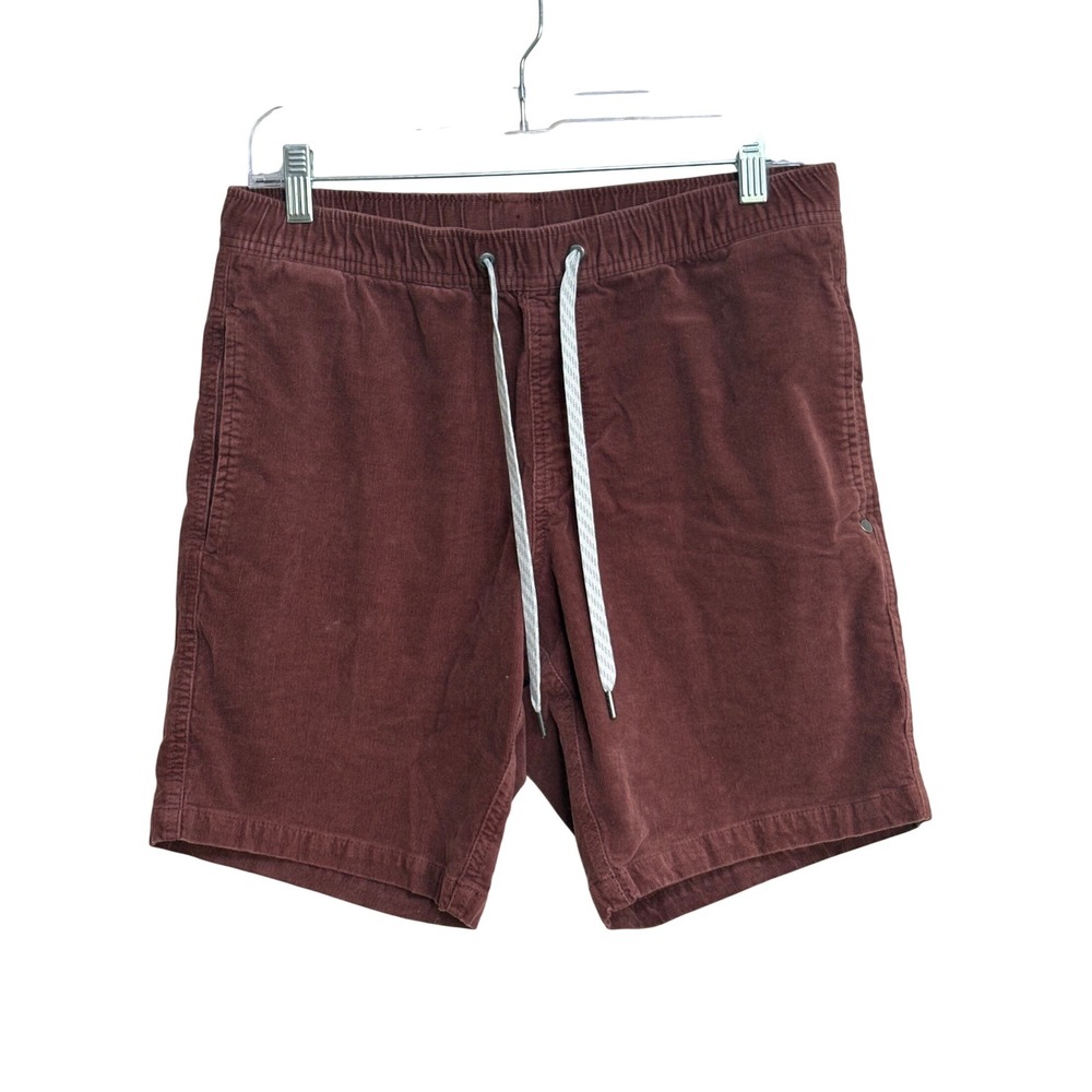 Vuori Corduroy Optimist Shorts Mens Medium V385 Mahogany Red Elastic Drawstring